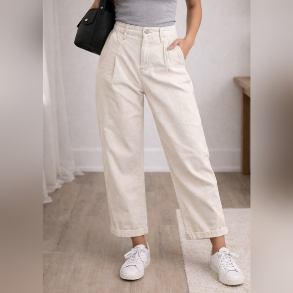 Dynamite Denim - Dynamite Cream High-Rise Boyfriend Jeans